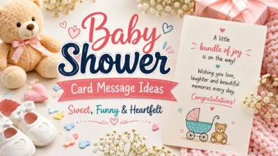 Baby shower card message ideas with sweet, funny, and heartfelt wishes for parents-to-be