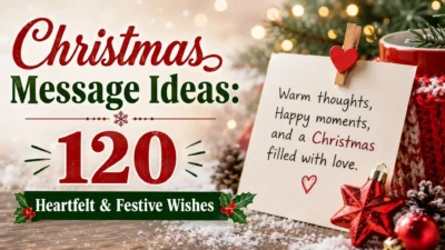 Christmas message ideas with heartfelt and festive wishes on a cozy holiday card