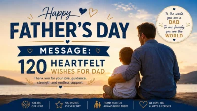 Happy Father’s Day message with 120 heartfelt wishes for Dad and a father embracing his son
