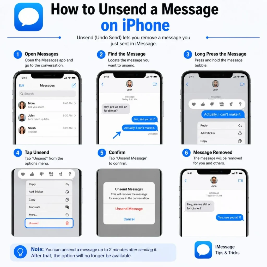 How to unsend a message on iPhone using the iMessage Undo Send feature