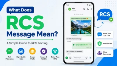What RCS message means, showing rich messaging, media sharing, group chats, and secure texting features
