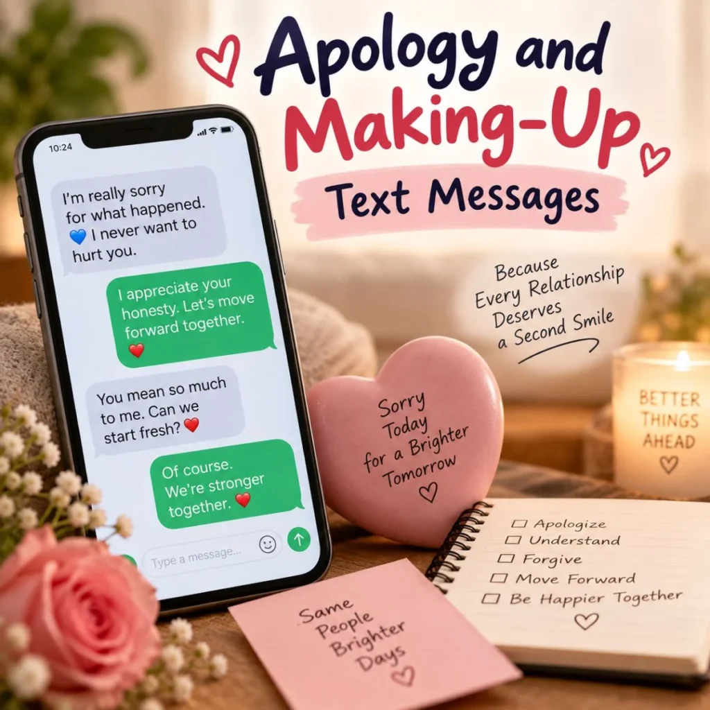 Apology and making-up text messages for heartfelt relationship reconciliation