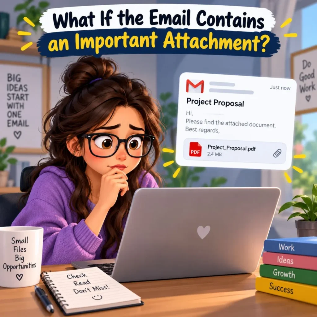 Concerned woman checking an important email attachment on her laptop