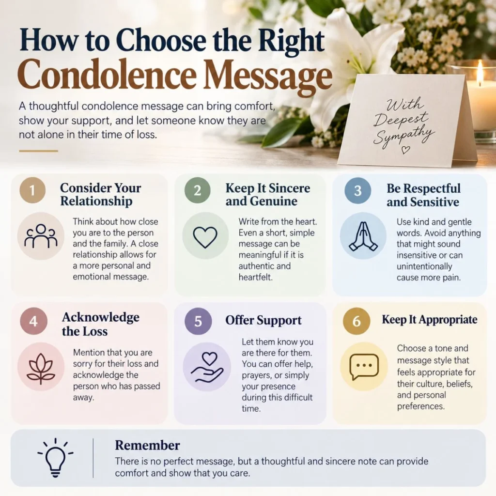 How to choose the right condolence message with six thoughtful tips for offering comfort and support