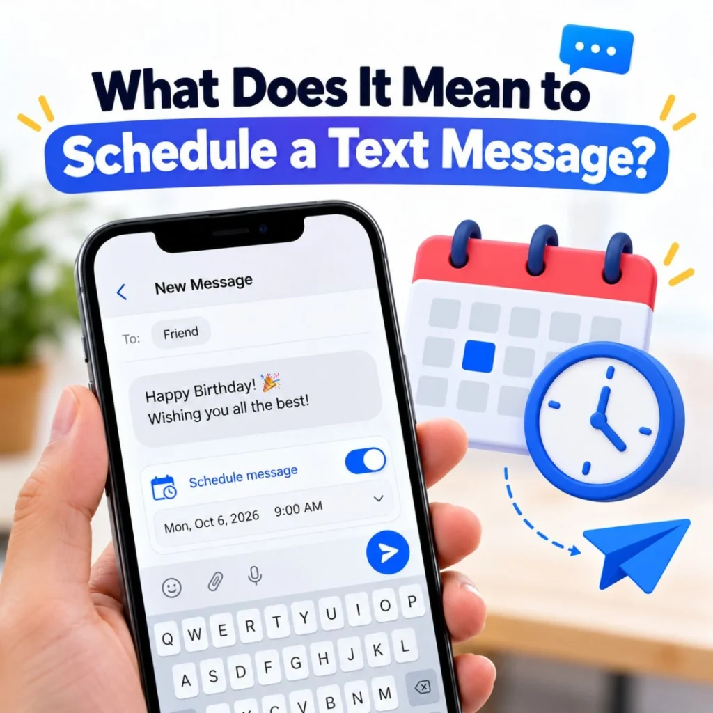 What does it mean to schedule a text message on a smartphone?