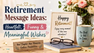 Retirement message ideas featuring heartfelt, funny, and meaningful wishes for a memorable new chapter