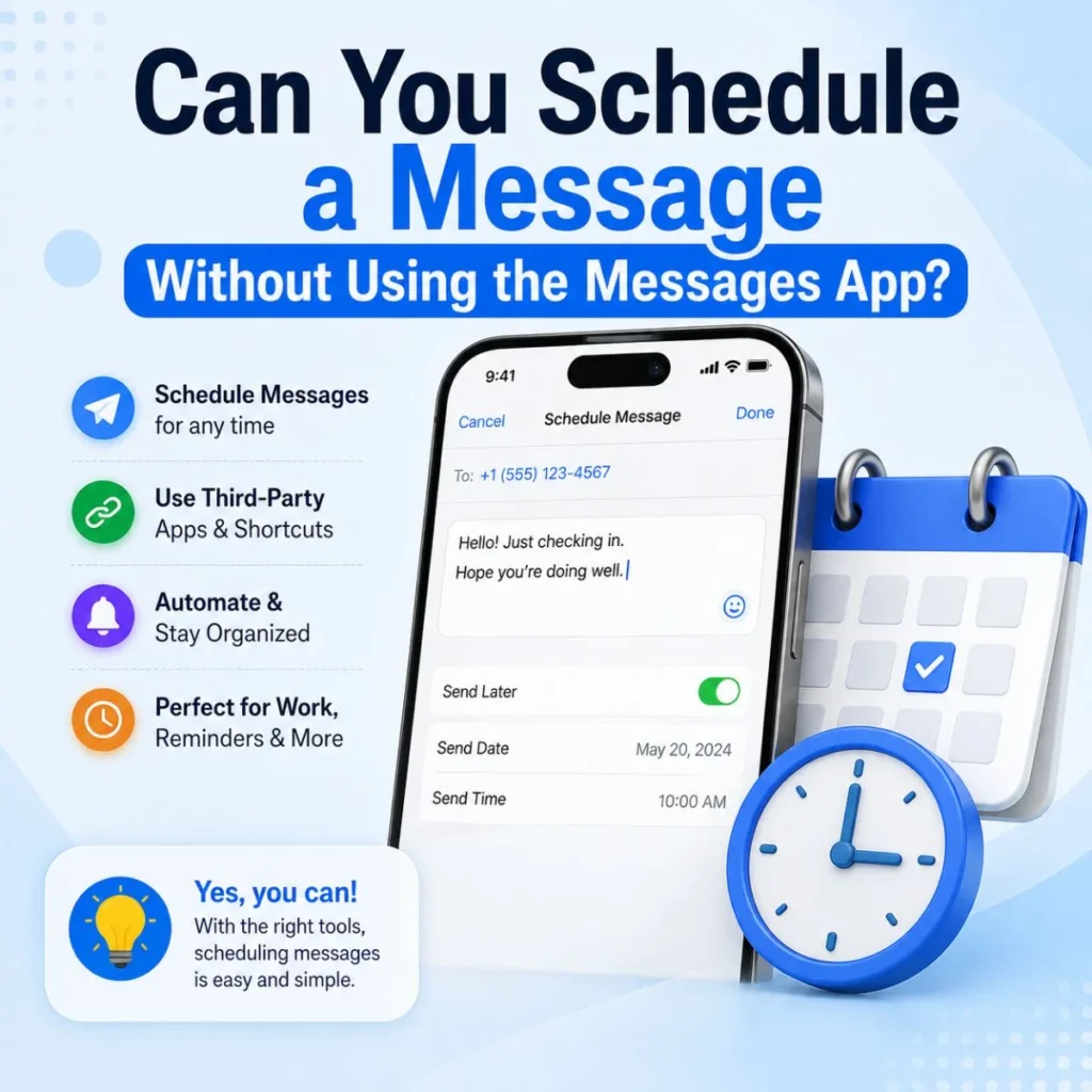 Schedule a message without the Messages app using apps, shortcuts, and automation tools