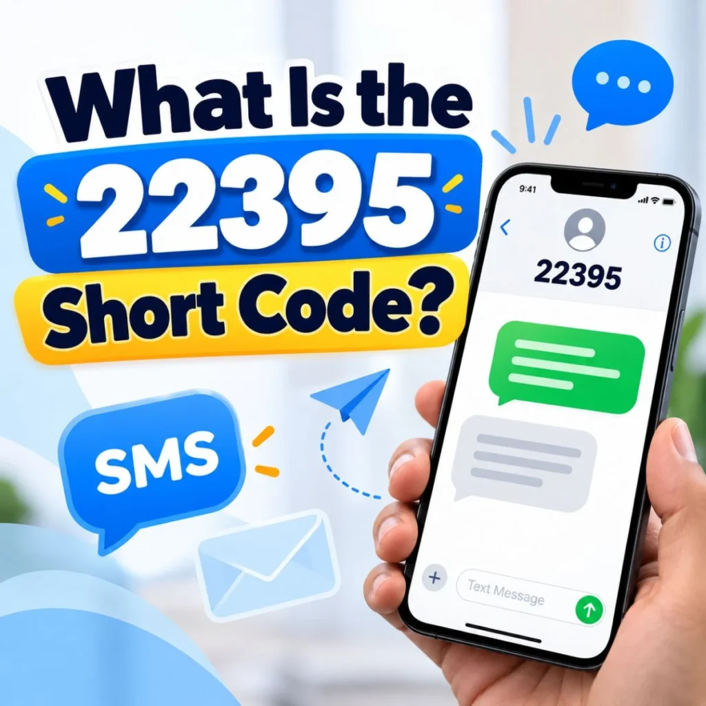 What is the 22395 short code? A smartphone showing an SMS message from 22395.