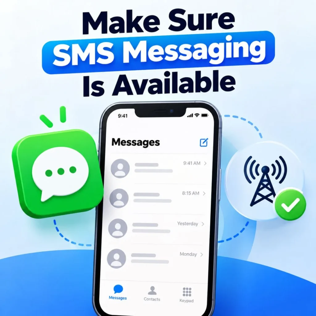 Make sure SMS messaging is available on a smartphone for reliable text communication