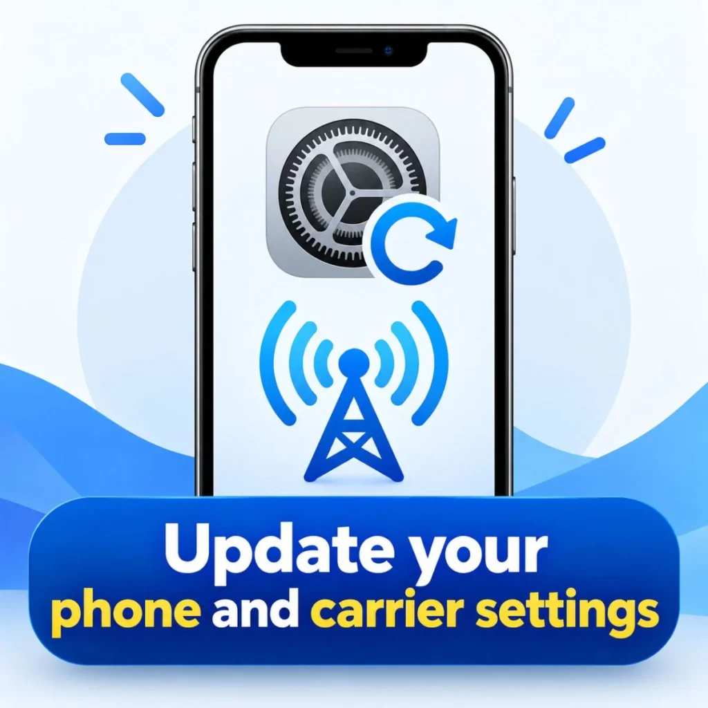 Update your phone and carrier settings to improve cellular connectivity and fix message blocking issues.